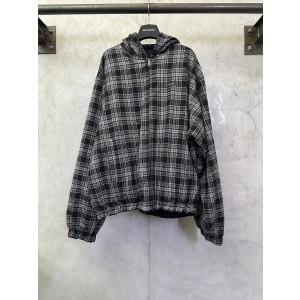 발렌시아가(Balenciaga) 체크 리버서블 후드 집업 자켓 재킷 의류