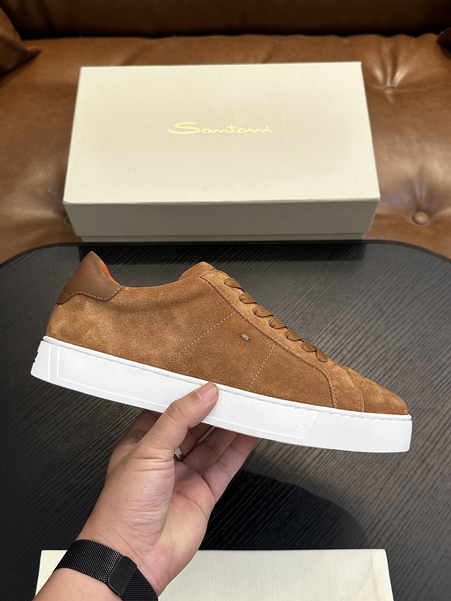 산토니(Santoni) 이탈리아 핸드메이드 그레인 레더 슈즈 스니커즈 신발