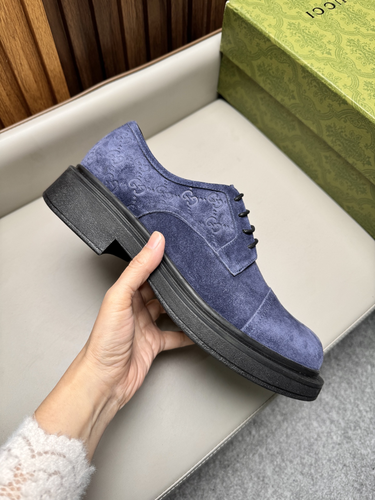 구찌(Gucci) 클래식 스웨이드 비즈니스 슈즈 구두 신발