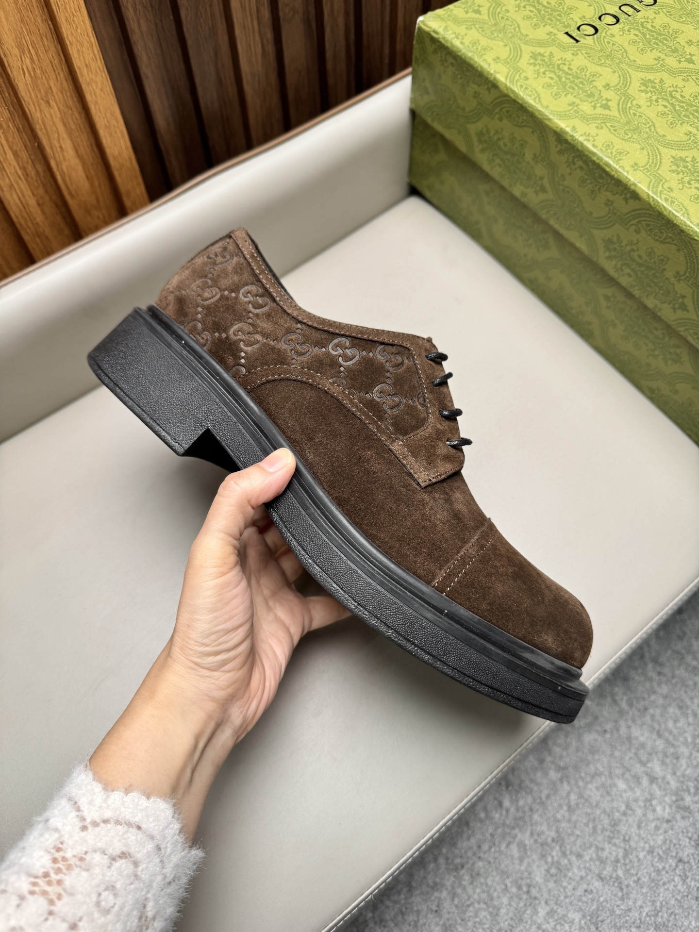 구찌(Gucci) 클래식 스웨이드 비즈니스 슈즈 구두 신발