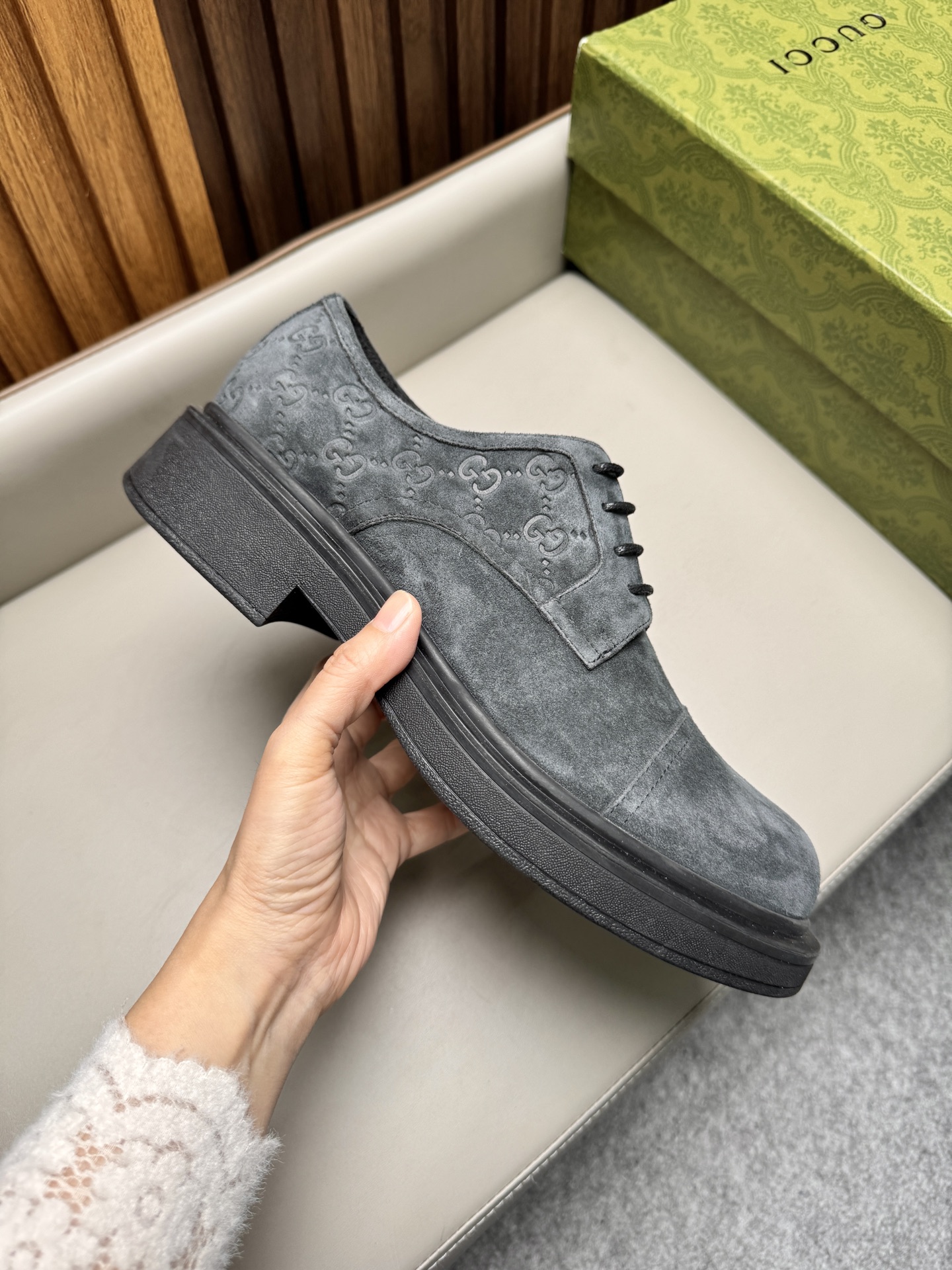 구찌(Gucci) 클래식 스웨이드 비즈니스 슈즈 구두 신발