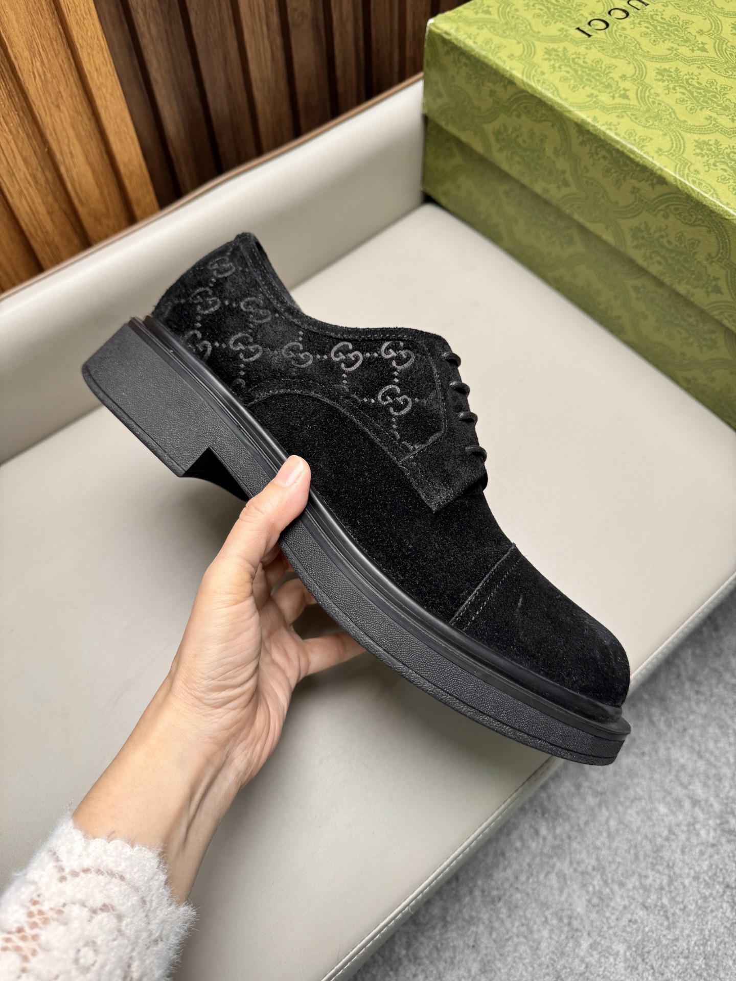 구찌(Gucci) 클래식 스웨이드 비즈니스 슈즈 구두 신발