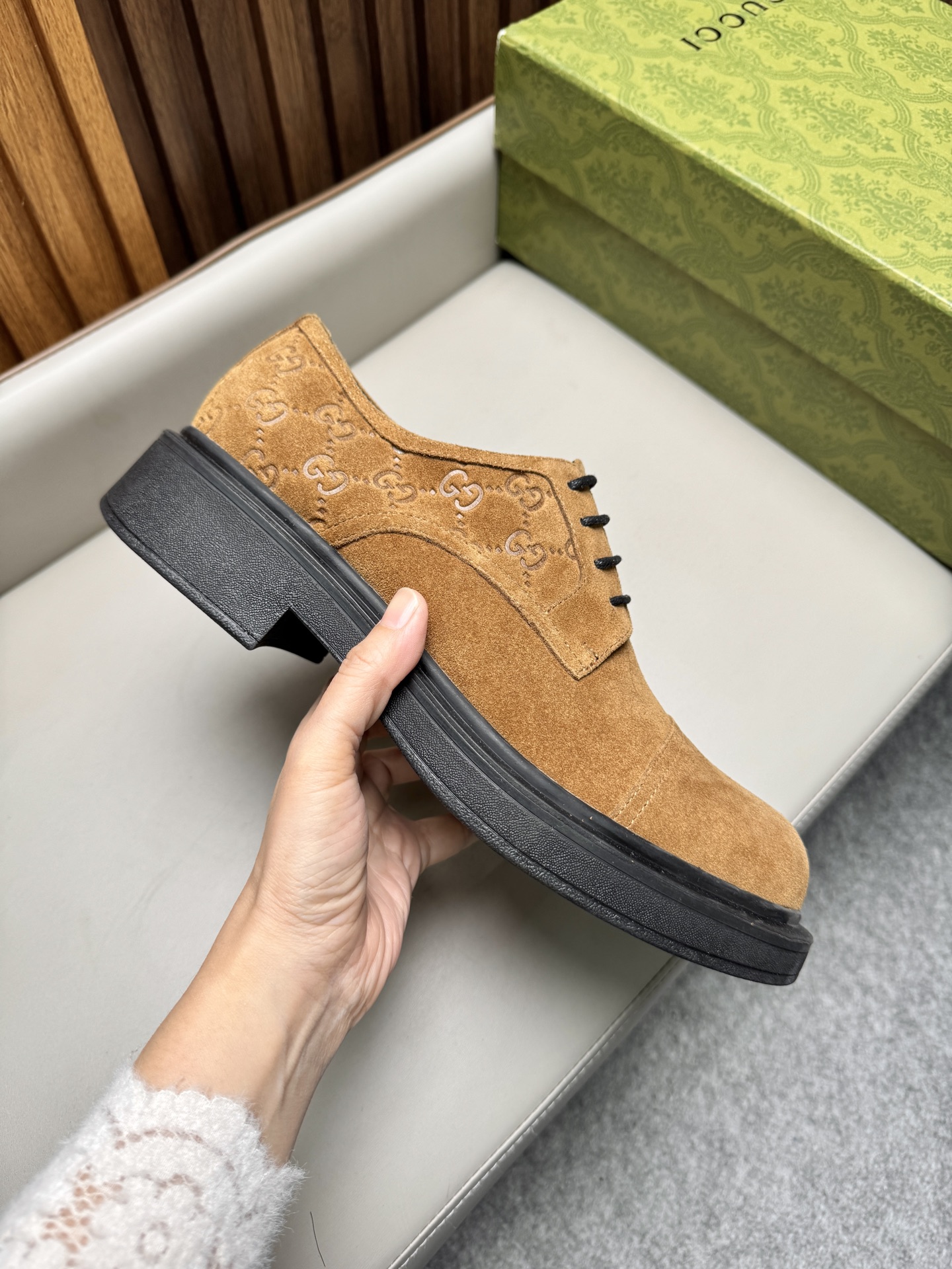 구찌(Gucci) 클래식 스웨이드 비즈니스 슈즈 구두 신발