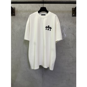 크롬하츠(Chrome Hearts) CH 십자가 플로킹 로고 반팔 티셔츠 의류