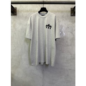 크롬하츠(Chrome Hearts) CH 십자가 플로킹 로고 반팔 티셔츠 의류