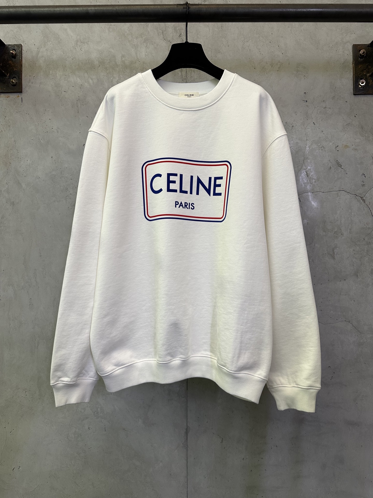 셀린느(Celine) 레터링 배색 플로킹 맨투맨 티셔츠 의류