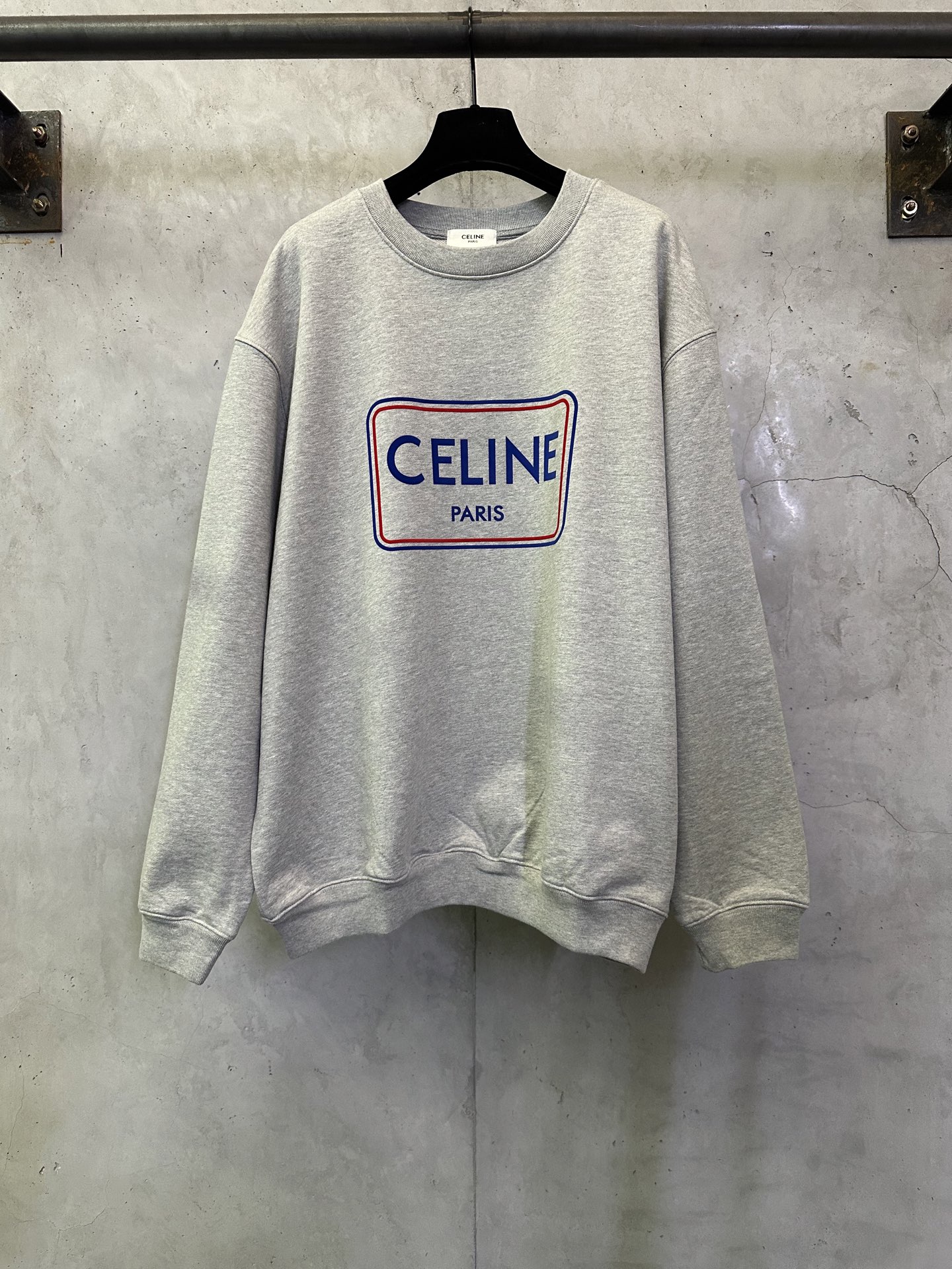 셀린느(Celine) 레터링 배색 플로킹 맨투맨 티셔츠 의류