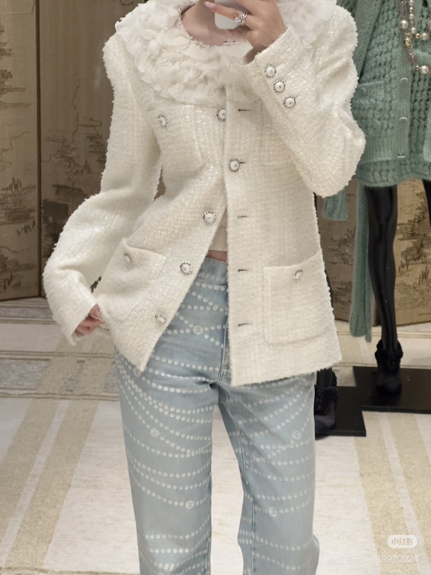 샤넬(Chanel) 런웨이 레이어드 러플 트위드 자켓 재킷 의류