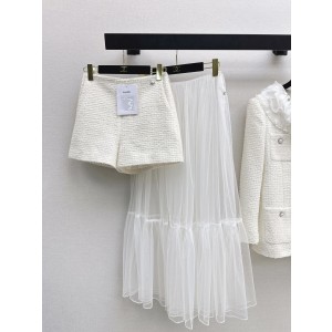 샤넬(Chanel) 트위드 쇼츠 팬츠 & 망사 롱 스커트 세트 의류