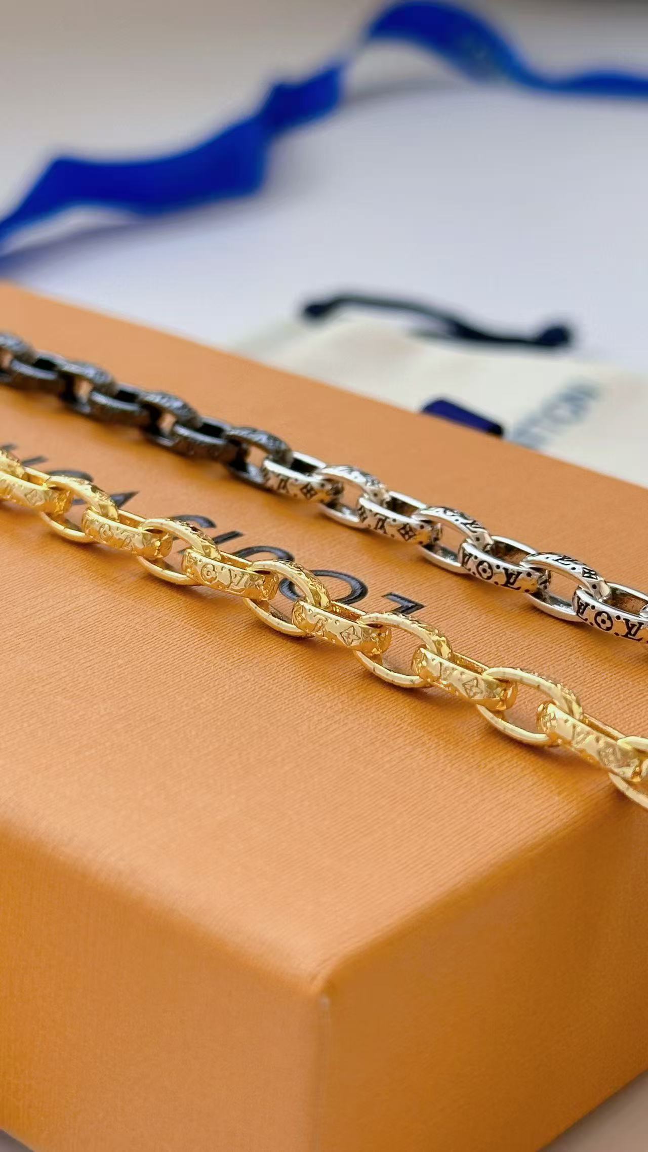 루이비통 LV 빈티지 실버 체인 목걸이 악세사리