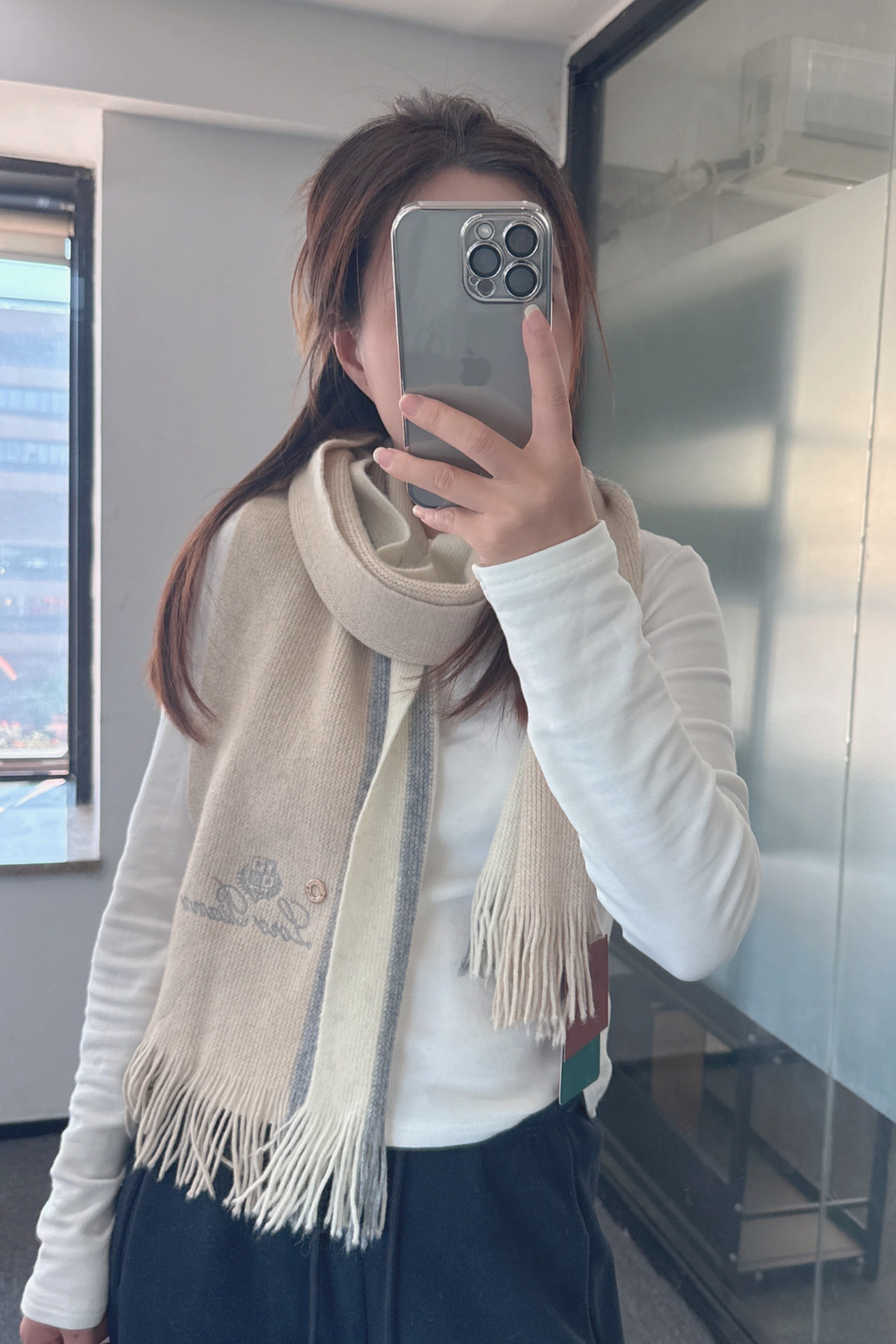 Loro Piana 로로피아나 · 캐시미어 니트 머플러 목도리 스카프