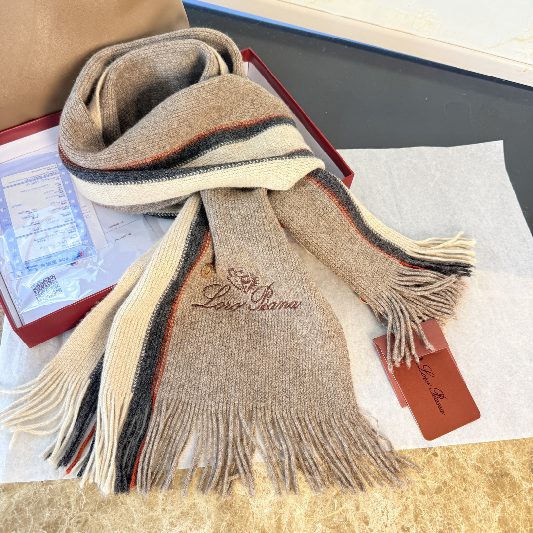 Loro Piana 로로피아나 · 캐시미어 니트 머플러 목도리 스카프