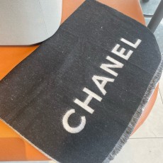 Chanel 샤넬 · 시그니처 로고 워터웨이브 캐시미어 숄 머플러 목도리 스카프