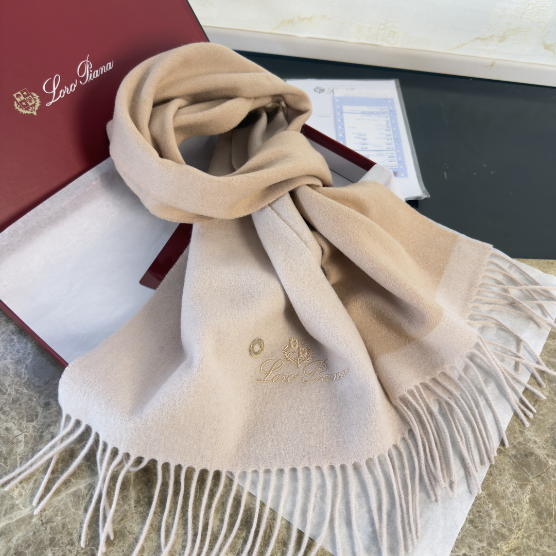 Loro Piana 로로 피아나 · 프리미엄 수파문 배색 머플러 목도리 스카프