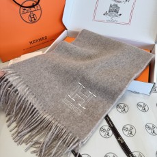 Hermes 에르메스 · 리버서블 H 엠브로이더리 머플러 목도리 스카프