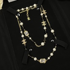 Chanel 샤넬 · 블랙&화이트 진주 CC 목걸이 악세사리
