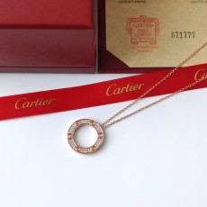 Cartier 까르띠에 · 클래식 LOVE 풀다이아 원반 목걸이 악세사리