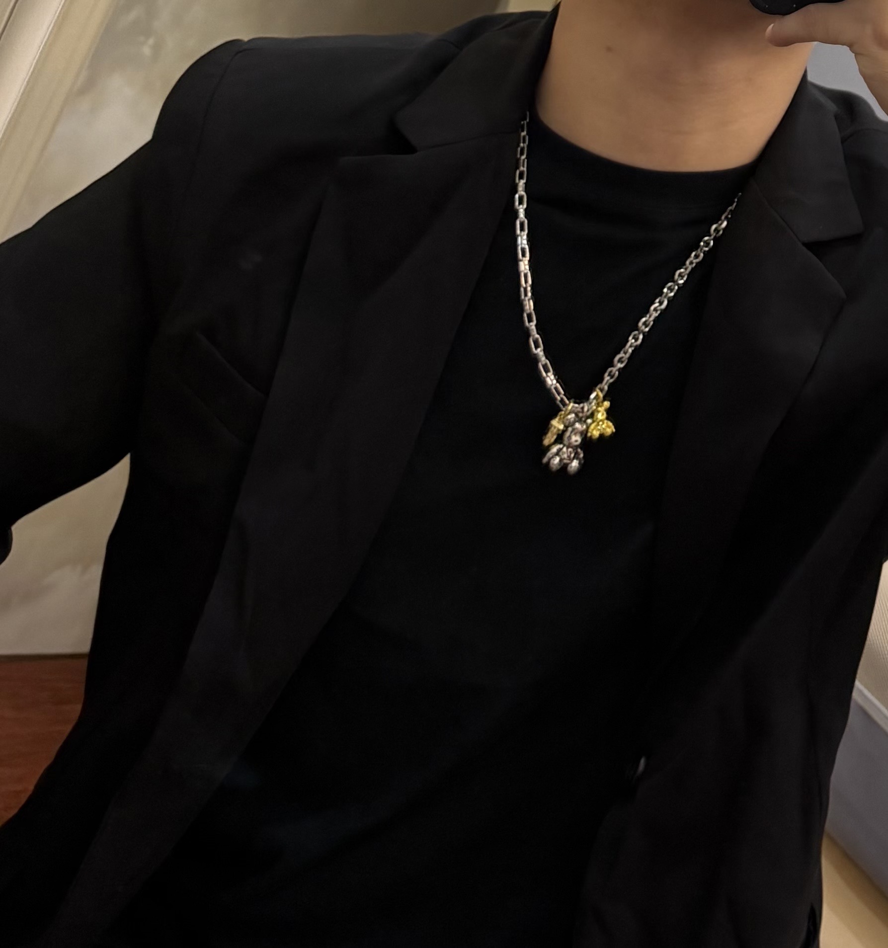 Louis Vuitton LV · 루이비통 빈티지 실버 락앤롤 체인 목걸이 악세사리