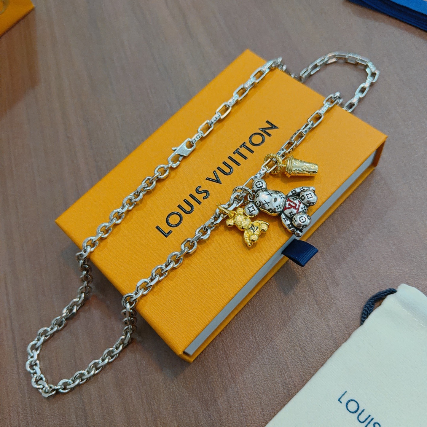 Louis Vuitton LV · 루이비통 빈티지 실버 락앤롤 체인 목걸이 악세사리