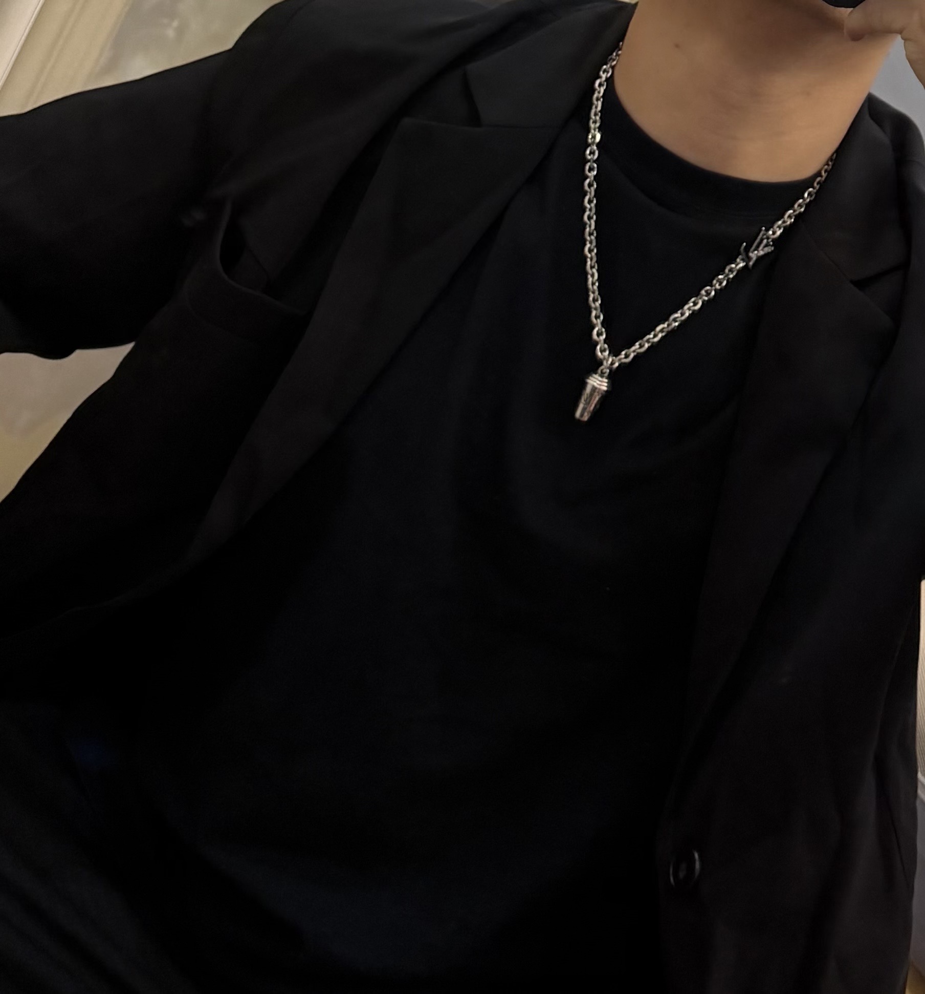 Louis Vuitton LV · 루이비통 빈티지 펑크 실버 체인 목걸이 악세사리