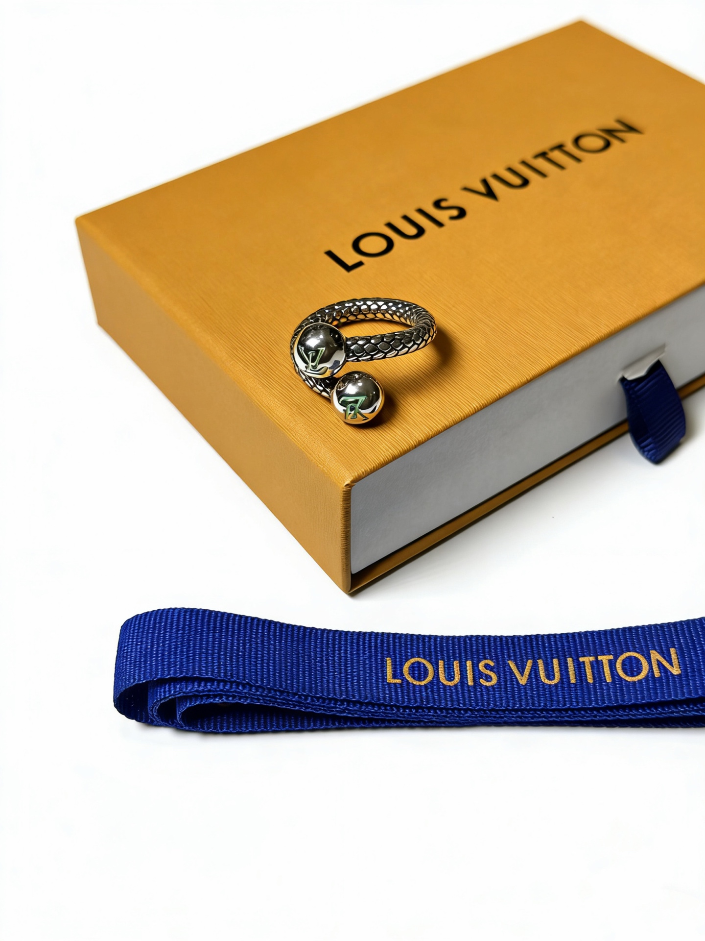 Louis Vuitton LV · 루이비통 빈티지 펑크 실버 오픈 링 반지 악세사리