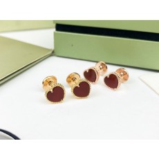 Van Cleef & Arpels VCA · 반클리프 아펠 레드 커넬리언 하트 귀걸이 악세사리