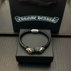 Chrome Hearts CH 크롬하츠 · 가죽 코드 팔찌(Leather Cord Bracelet) 악세사리