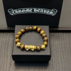 크롬하츠(Chrome Hearts) 타이거 아이(호안석) 십자가 팔찌 악세사리