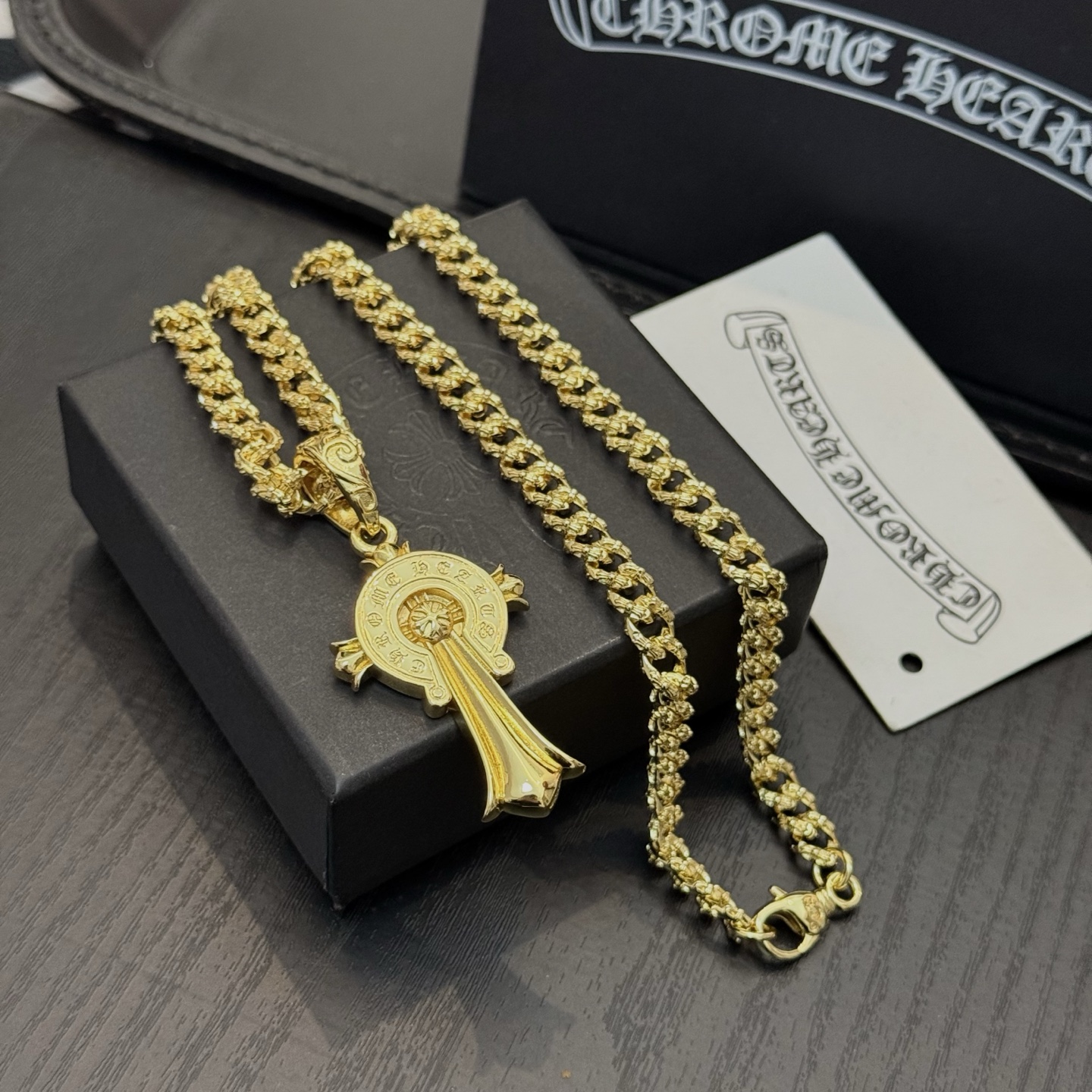 크롬하츠(Chrome Hearts) 골드 트위스트 & 호스슈 크로스 목걸이 악세사리