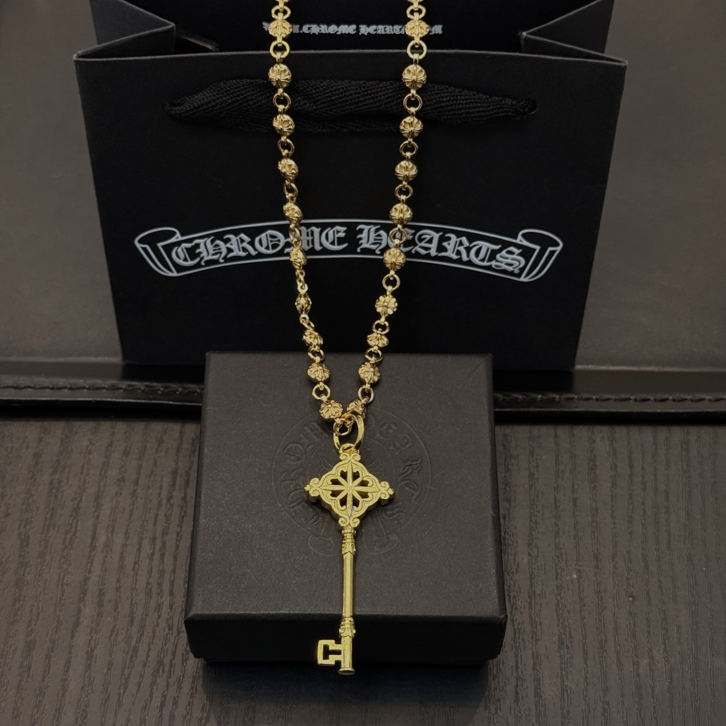 크롬하츠(Chrome Hearts) 골드 크로스 볼 & 키(Key) 목걸이 악세사리