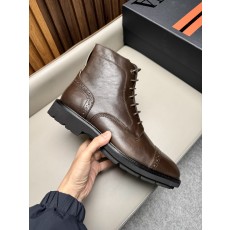 에르메네질도 제냐(Zegna) AOSTA 천연가죽 지퍼 레이스업 부츠 구두 신발