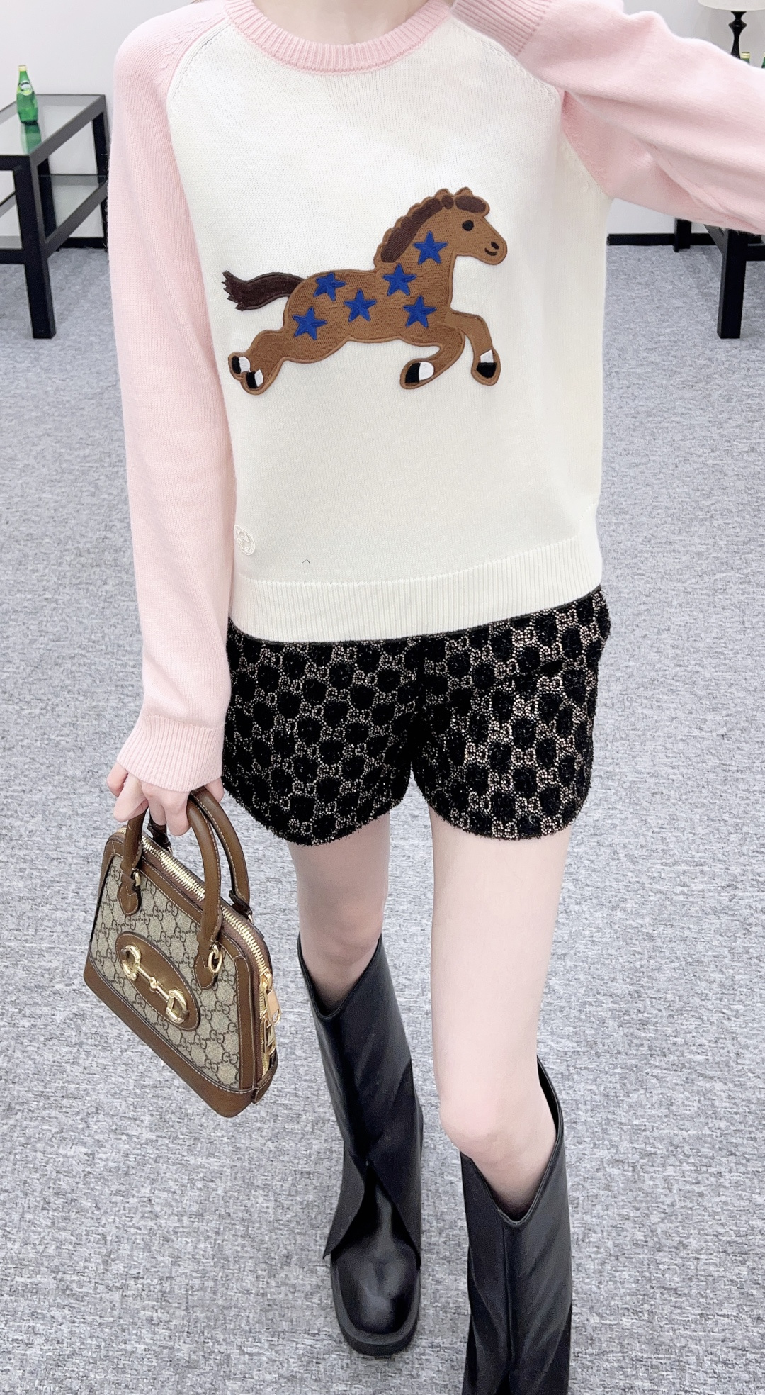 구찌(Gucci) 나그랑 포니 긴팔 니트 의류