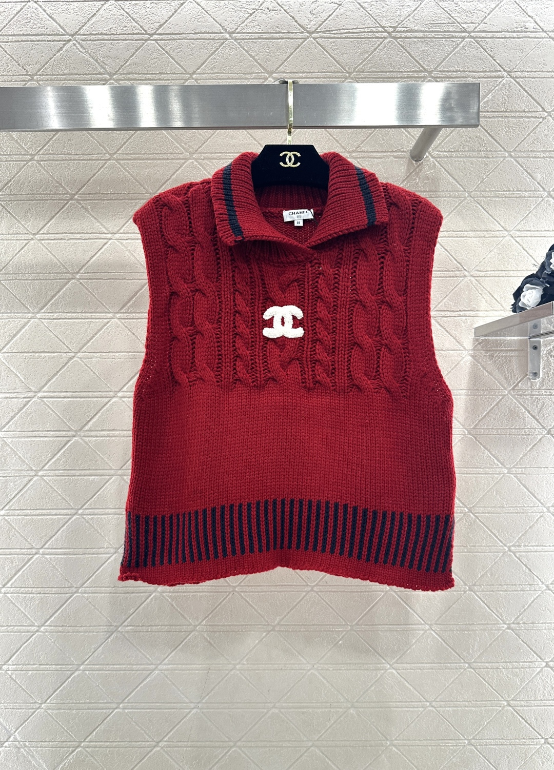 샤넬(Chanel) 카라 니트 베스트 조끼 의류