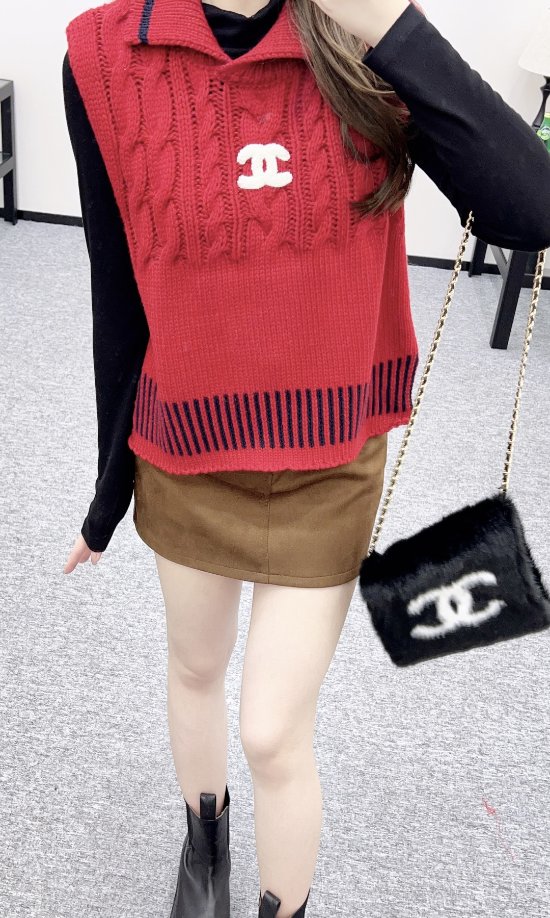 샤넬(Chanel) 카라 니트 베스트 조끼 의류