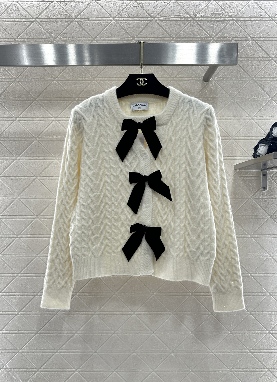 샤넬(Chanel) 리본 꽈배기 니트 가디건 의류