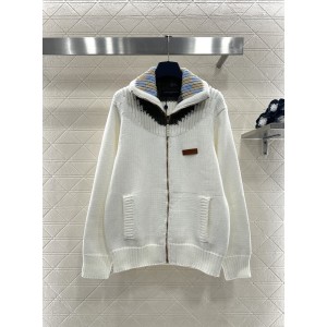 루이비통(LV) 배색 카라 루즈핏 니트 자켓 재킷 의류