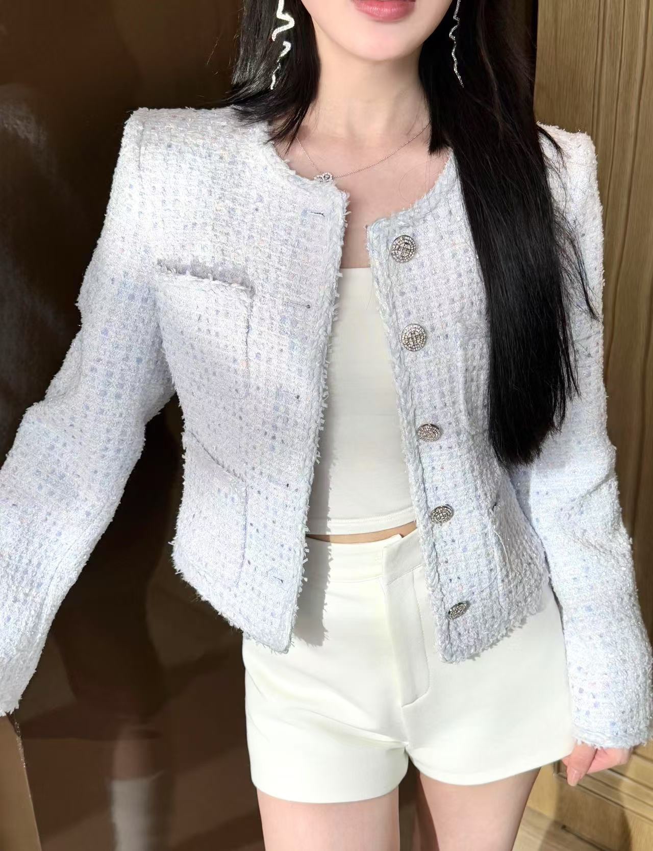 샤넬(Chanel) 컬러 믹스 트위드 자켓 재킷 의류