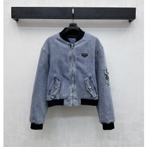 프라다(Prada) 데님 패딩 바시티 자켓 재킷 의류