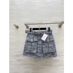 BALMAIN 블루&화이트 트위드 스커트 치마 의류