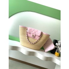 Chanel 샤넬 26C 라피아 믹스 바스켓백 (핑크/라지) 가방