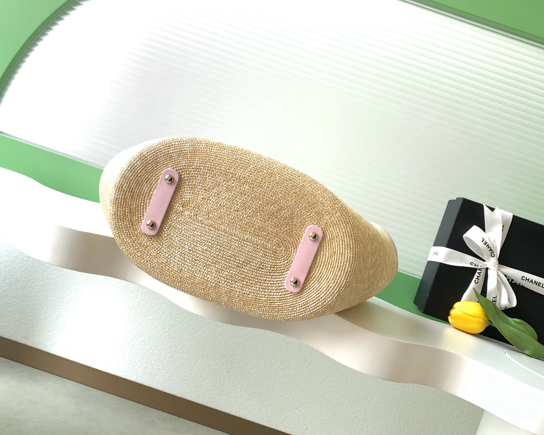 Chanel 샤넬 26C 라피아 믹스 바스켓백 (핑크/라지) 가방