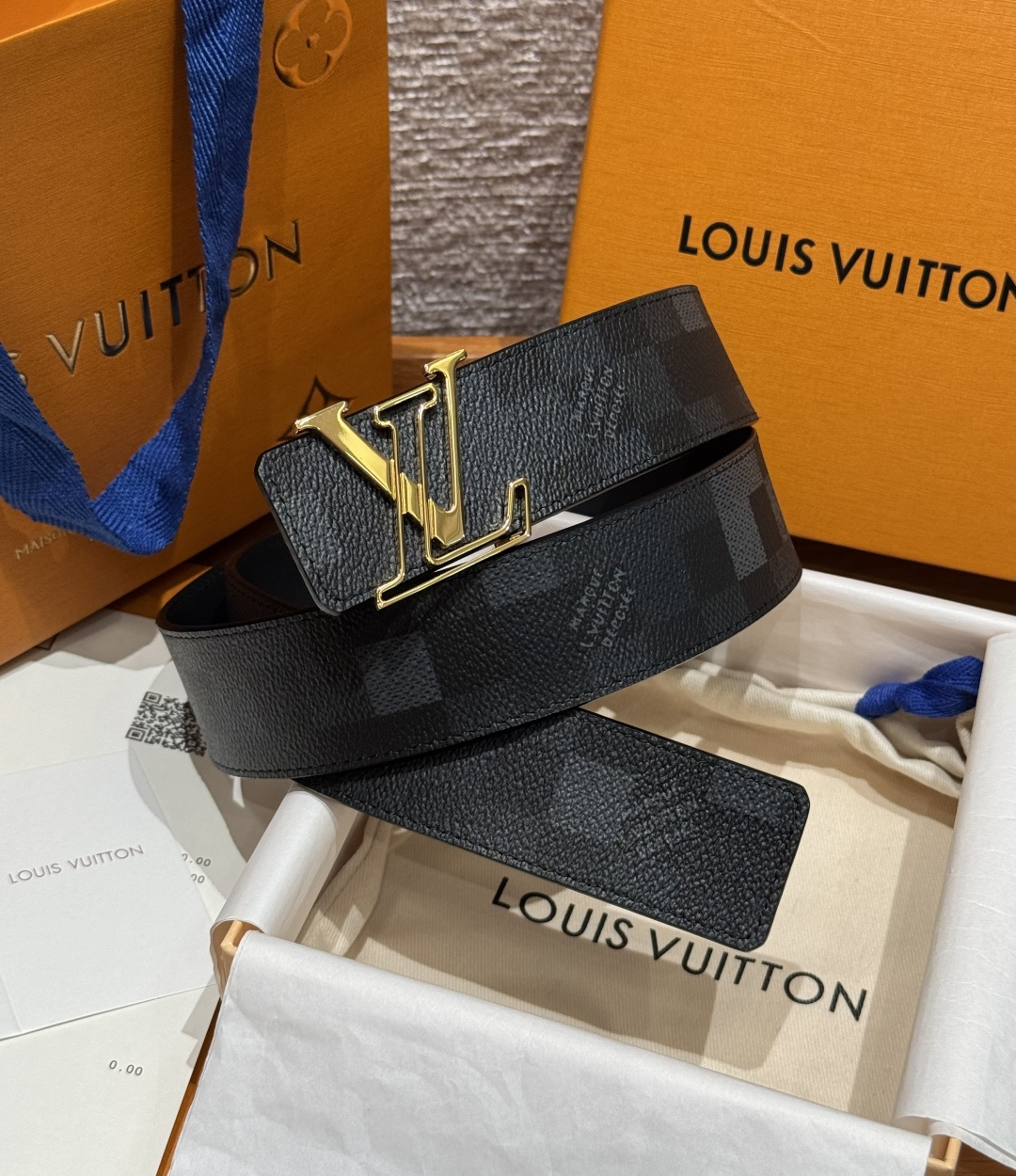 LV 루이비통 이니셜 다모플라쥬 40mm 양면 벨트