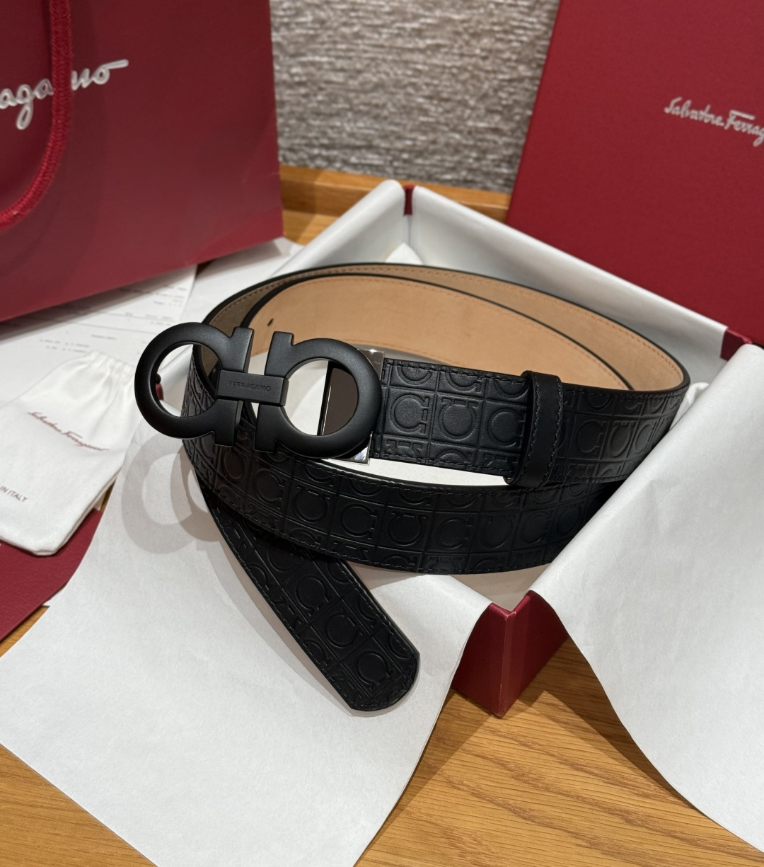 페라가모(Ferragamo) 양면 조절식 Gancini 간치니 벨트