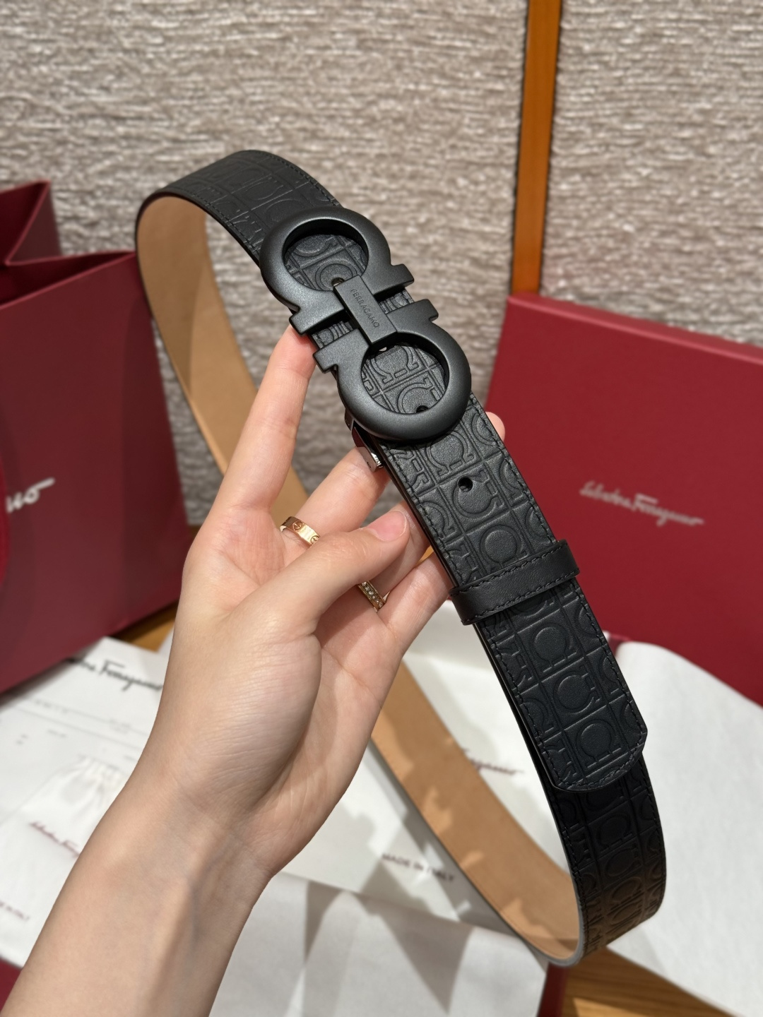 페라가모(Ferragamo) 양면 조절식 Gancini 간치니 벨트