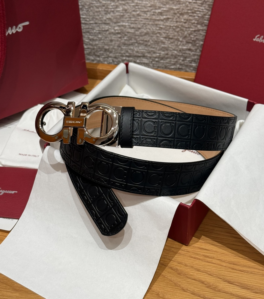 페라가모(Ferragamo) 양면 조절식 Gancini 간치니 벨트