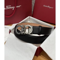 페라가모(Ferragamo) 양면 조절식 Gancini 간치니 해머드 레더 벨트