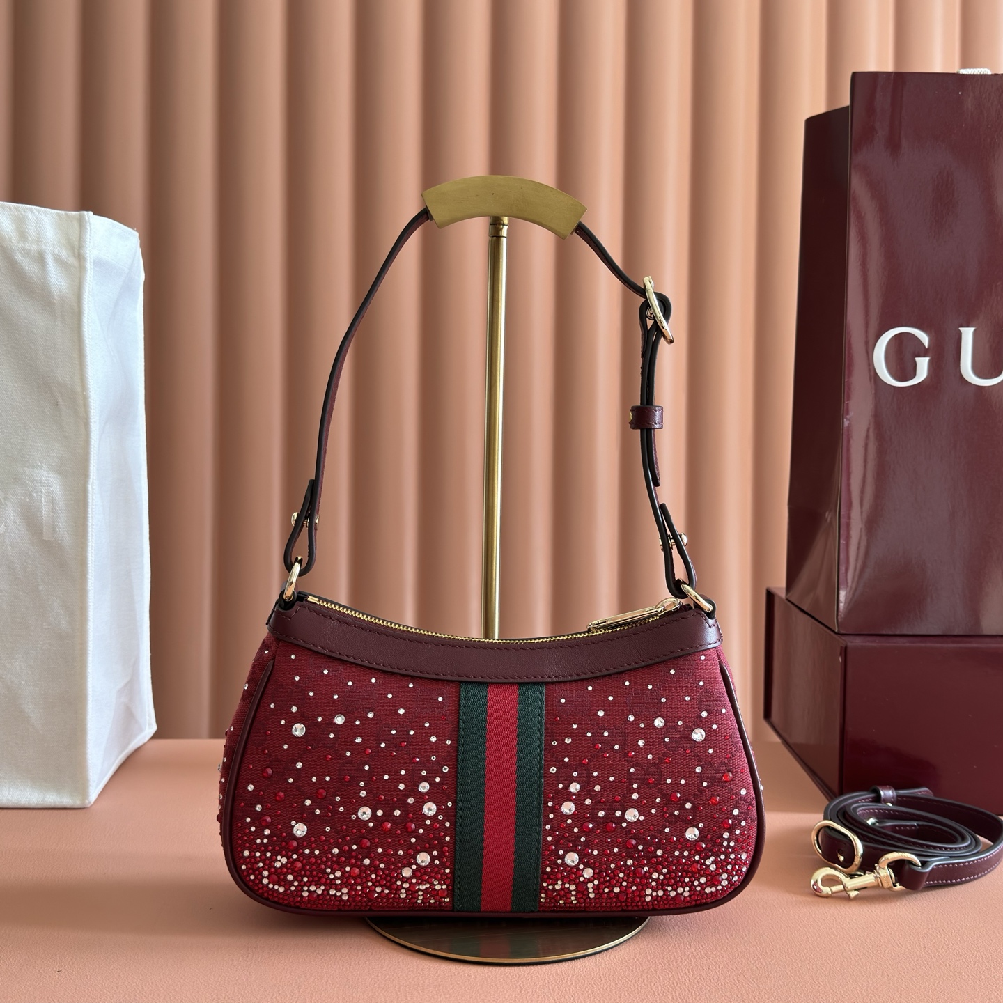 구찌(GUCCI) 오피디아 Ophidia 크리스탈 로소 앙코라 숄더백 가방