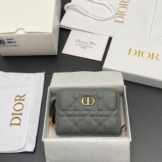 디올(DIOR) 졸리 글리신(Jolie Glycine) 그레이 까나쥬 지퍼 지갑