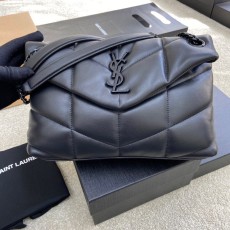 생로랑(YSL) 루루 푸퍼(Loulou Puffer) 미디움 블랙 (올블랙) 숄더백 가방