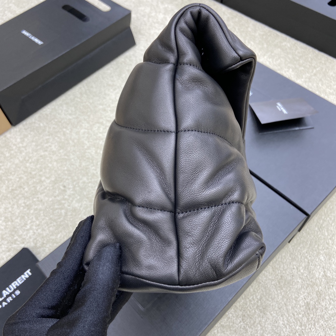 생로랑(YSL) 루루 푸퍼(Loulou Puffer) 라지 블랙 (블랙 건메탈) 숄더백 가방